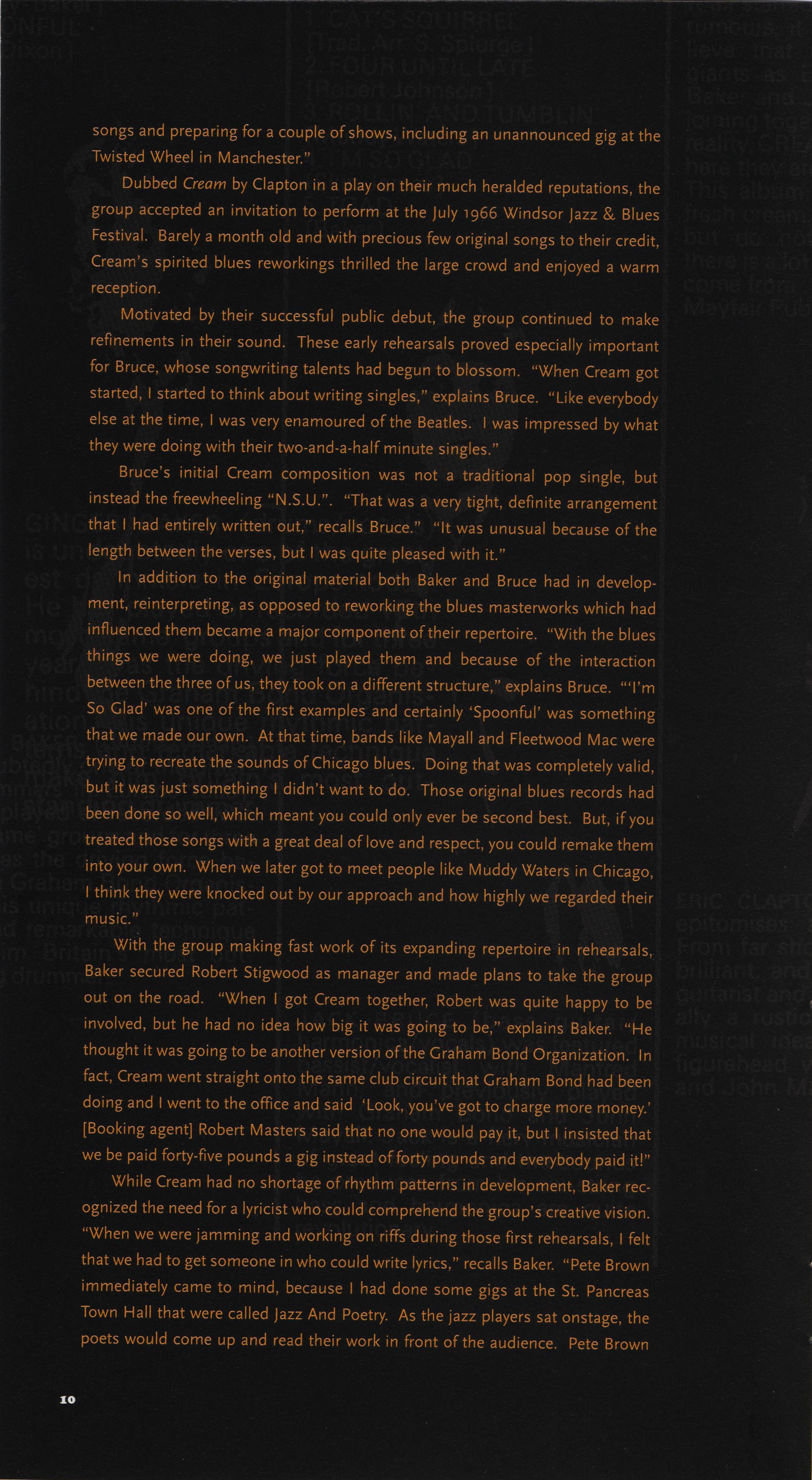 Cream Those Were the Days : Booklet 10